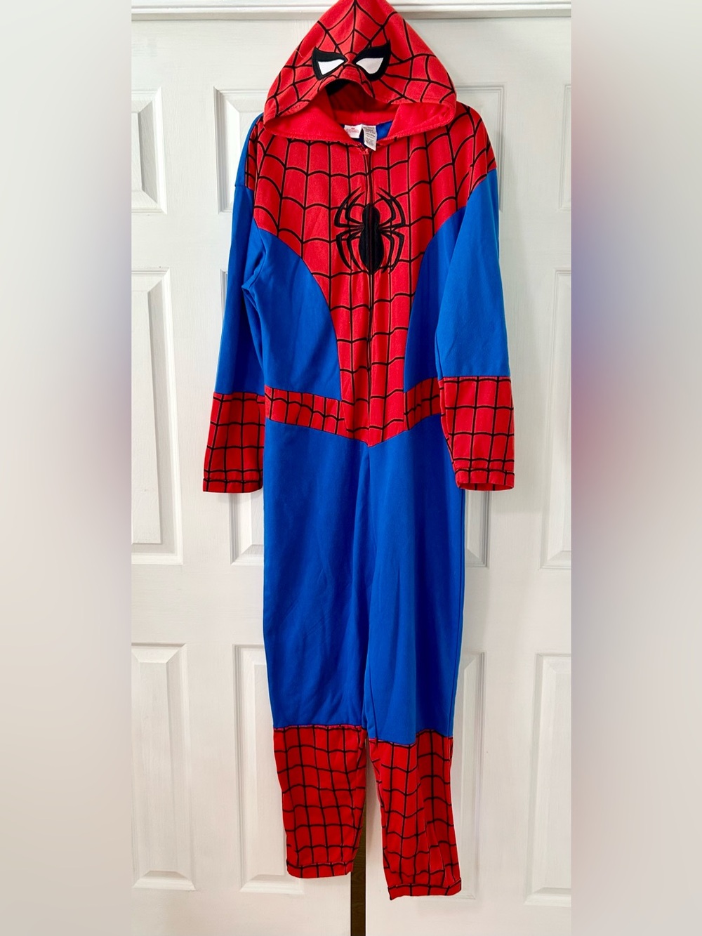 Marvel Spiderman Costume Jumpsuit Hooded adult size large pajamas